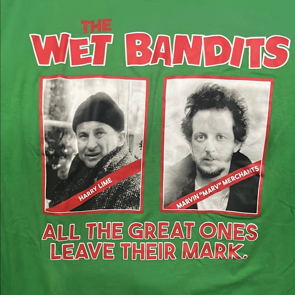 Green Home Alone Wet Bandits Large Shirt